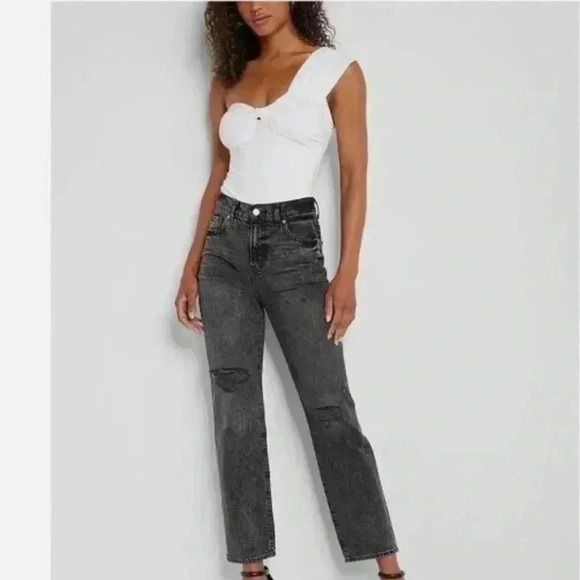 Express Body Contour Compression One Shoulder Twist Thong Bodysuit - Small - Picture 2 of 9